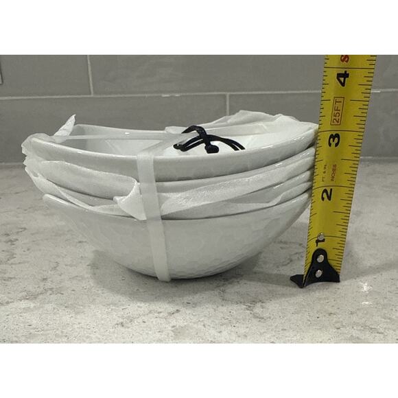 Set 4 HONEYCOMB / BEEHIVE Textured 6 x 5.5” Premium Porcelain Bowls Dip Sauce - Picture 5 of 8